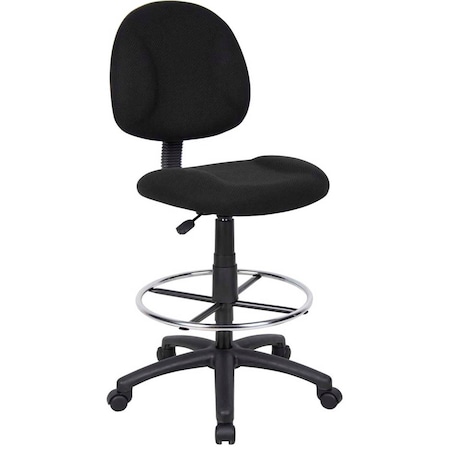 Amrless Drafting Stool With Footring, Black